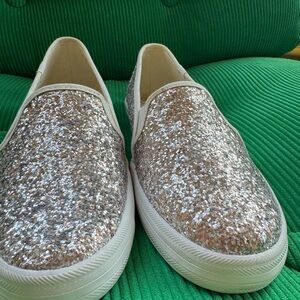 Kate Spade x Keds Double Decker Glitter Slip On Shoes